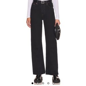 Levi's Black ribcage Wide Jeans